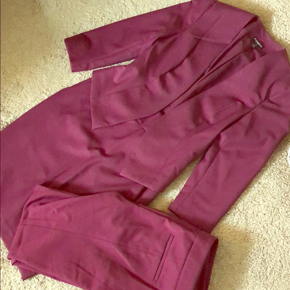 Express 3 piece burgundy suit